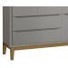 Guarda-Roupa Retrô 3 Portas Classic New Cinza Fosco com Madeira - Reller
