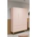 Guarda-Roupa Retrô 3 Portas Classic New Rosa Fosco com Madeira - Reller