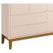 Guarda-Roupa Retrô 3 Portas Classic New Rosa Fosco com Madeira - Reller