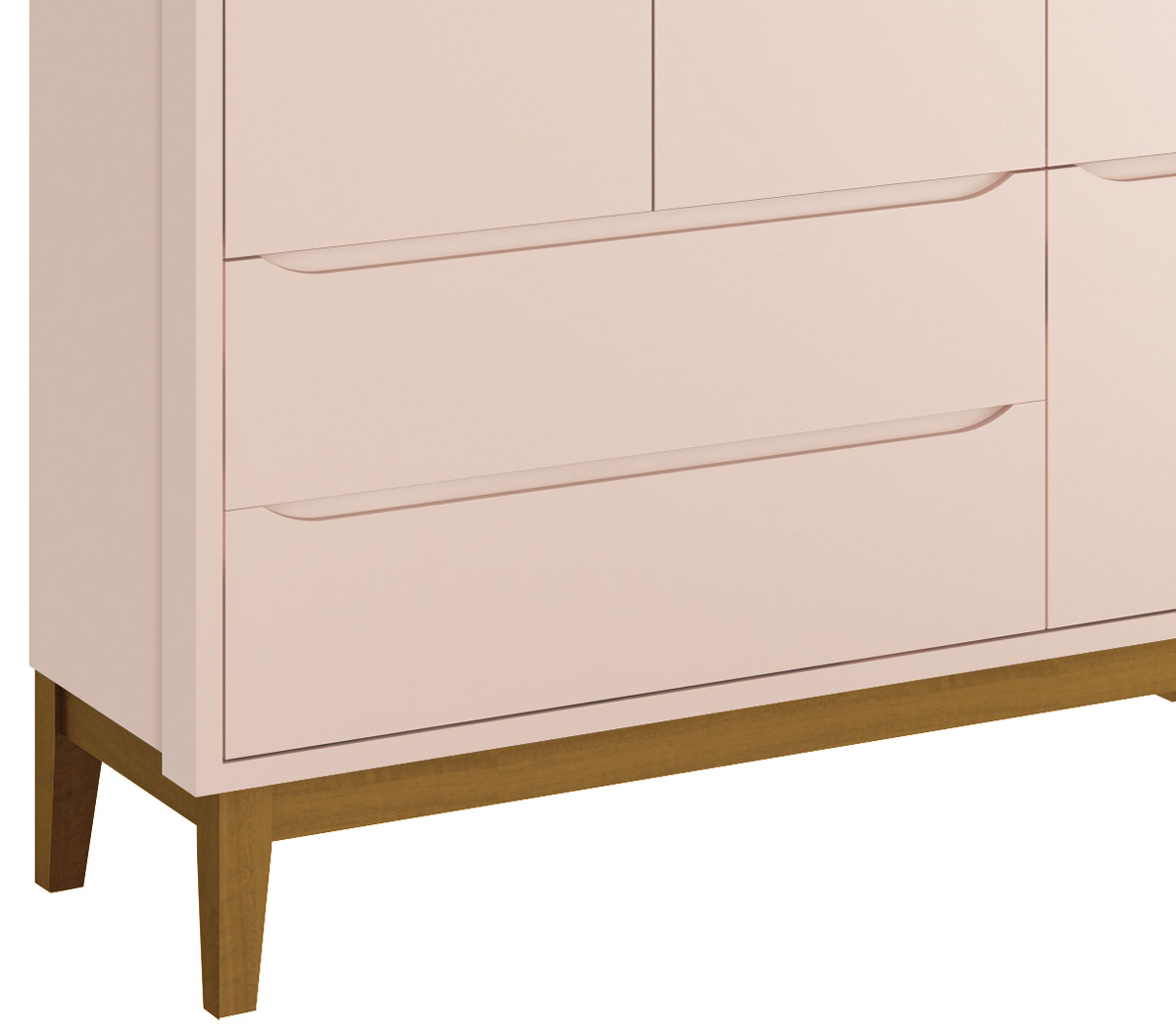 Guarda-Roupa Retrô 3 Portas Classic New Rosa Fosco com Madeira - Reller
