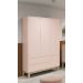 Guarda-Roupa Retrô 3 Portas Classic New Rosa Fosco com Natural - MoveisAqui