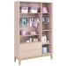 Guarda-Roupa Retrô 3 Portas Classic New Rosa Fosco com Natural - MoveisAqui