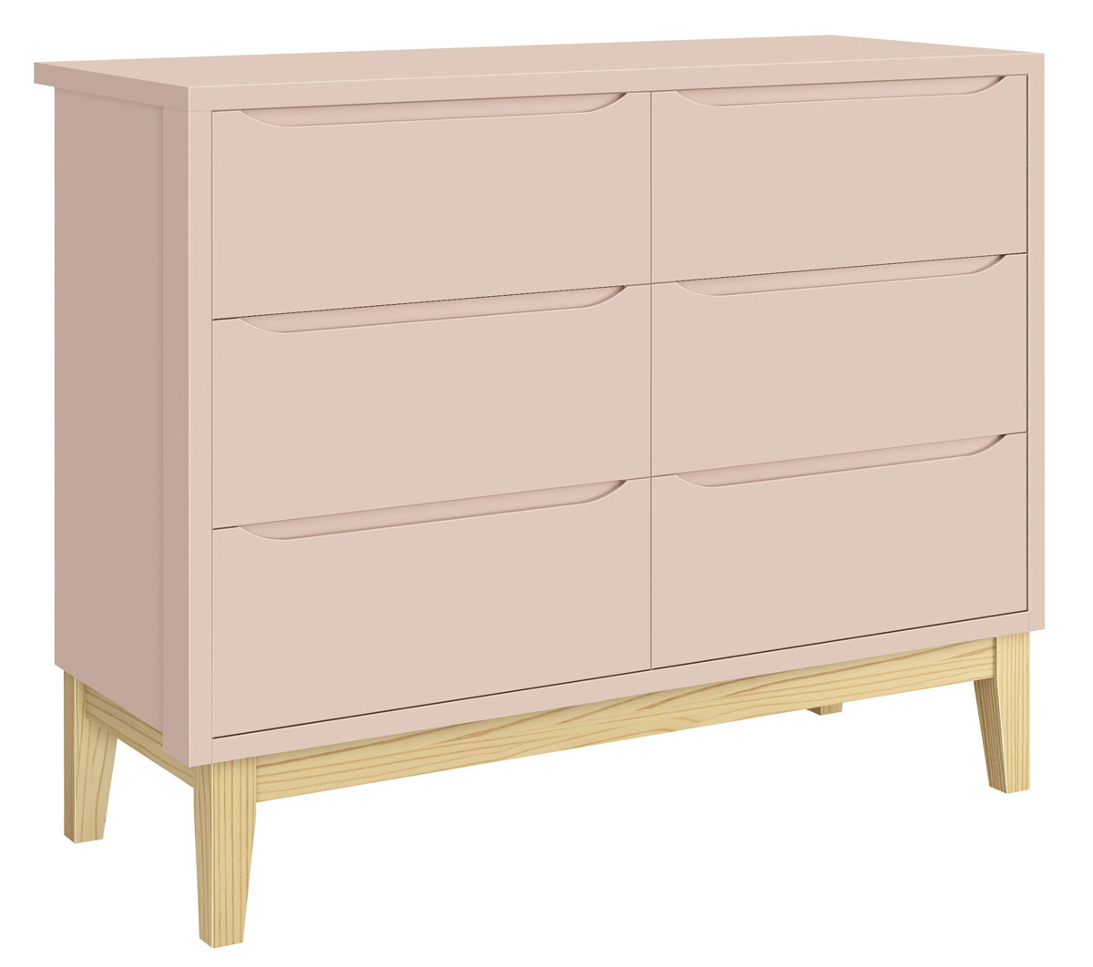 Jogo de Quarto para Bebê Classic New Rosa Fosco com Natural - MoveisAqui