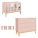 Jogo de Quarto para Bebê Classic New Rosa Fosco com Natural - Reller