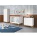 Jogo de Quarto para Bebê Completo 2 Portas Classic New Branco Fosco com Natural - MoveisAqui