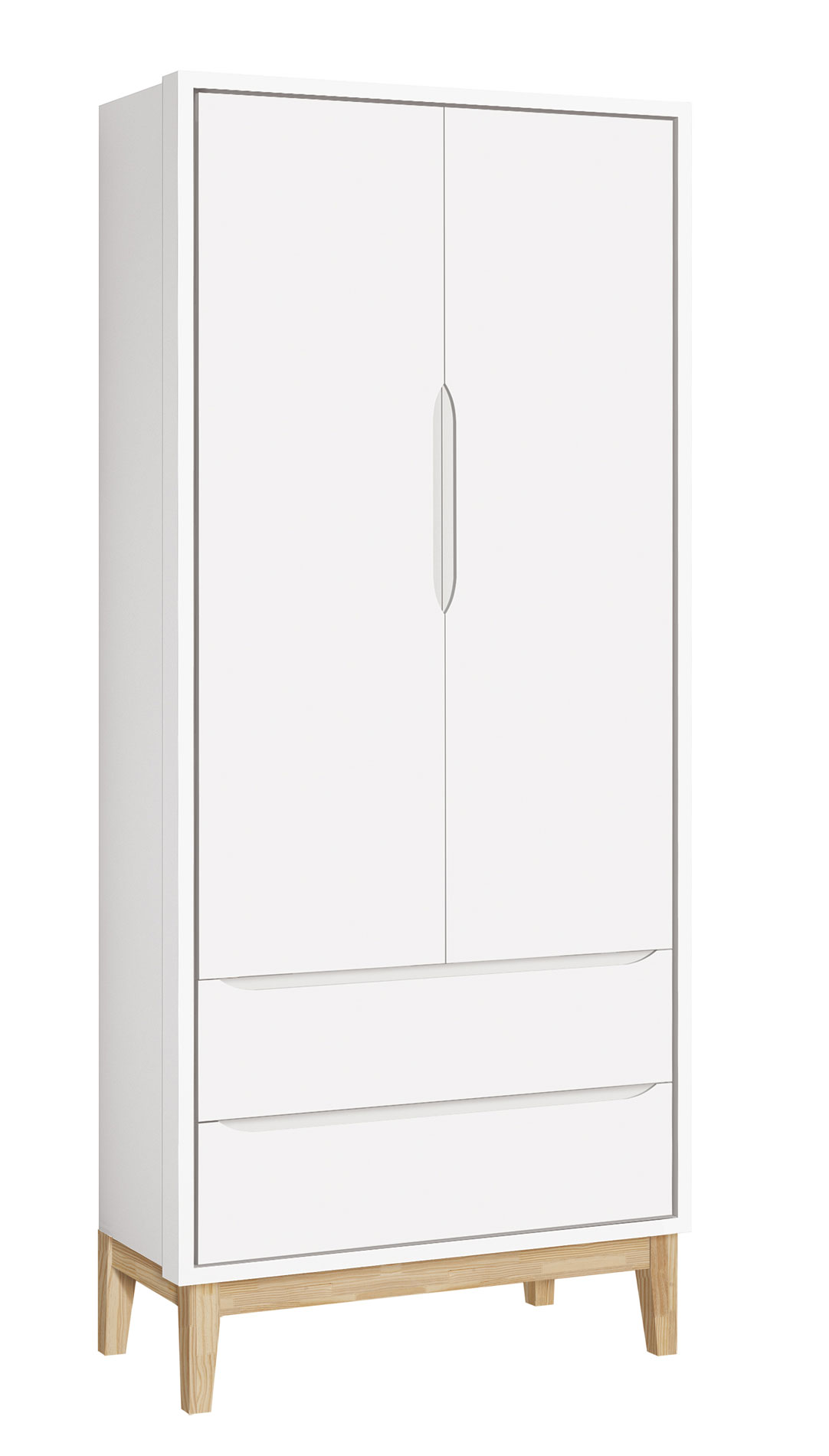 Jogo de Quarto para Bebê Completo 2 Portas Classic New Branco Fosco com Natural - MoveisAqui