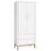 Jogo de Quarto para Bebê Completo 2 Portas Classic New Branco Fosco com Natural - Reller