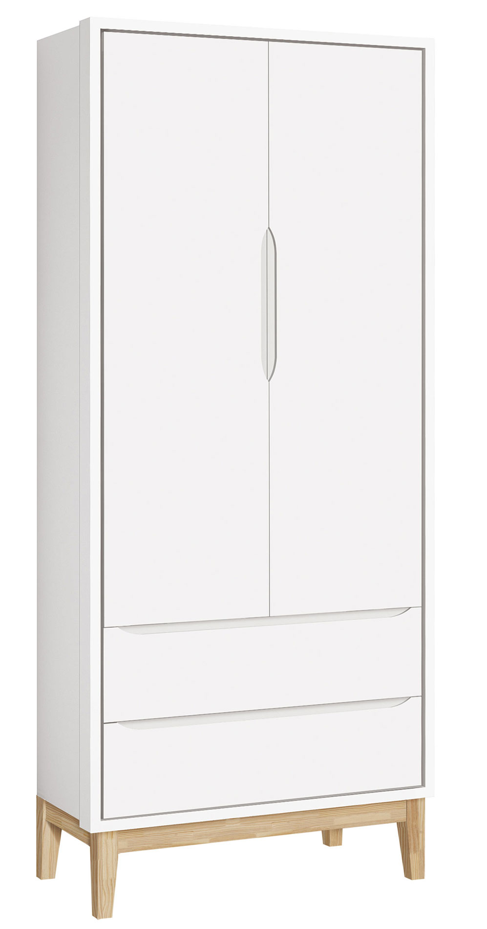 Jogo de Quarto para Bebê Completo 2 Portas Classic New Branco Fosco com Natural - Reller