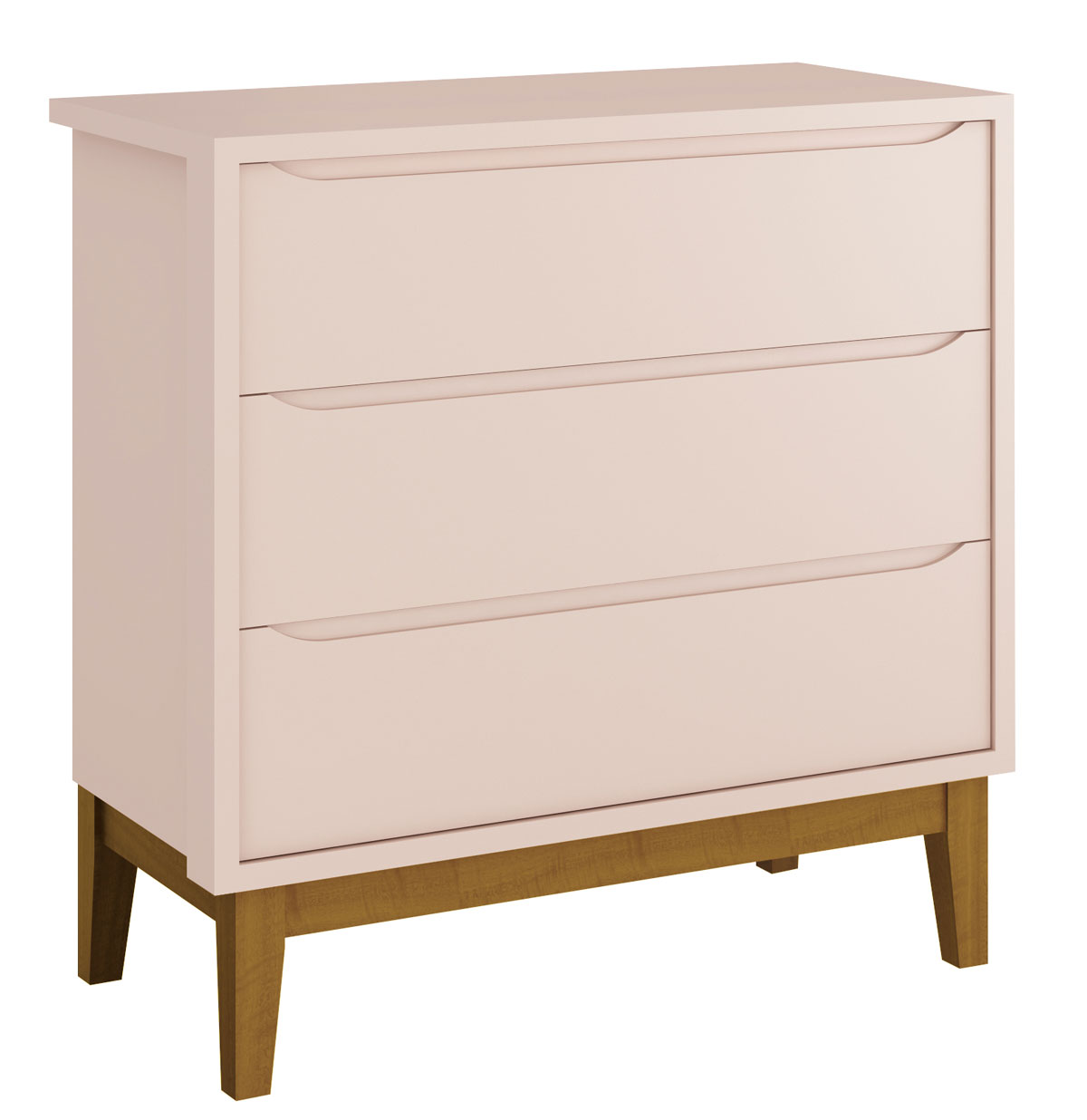 Jogo de Quarto para Bebê Completo 2 Portas Classic New Rosa Fosco com Madeira - Reller