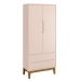 Jogo de Quarto para Bebê Completo 2 Portas Classic New Rosa Fosco com Madeira - Reller