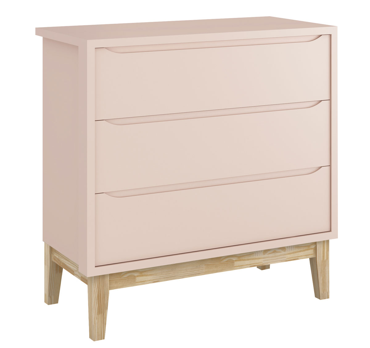 Jogo de Quarto para Bebê Completo 2 Portas Classic New Rosa Fosco com Natural - MoveisAqui