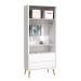 Jogo de Quarto para Bebê Completo 2 Portas Théo New Branco Fosco com Natural - MoveisAqui