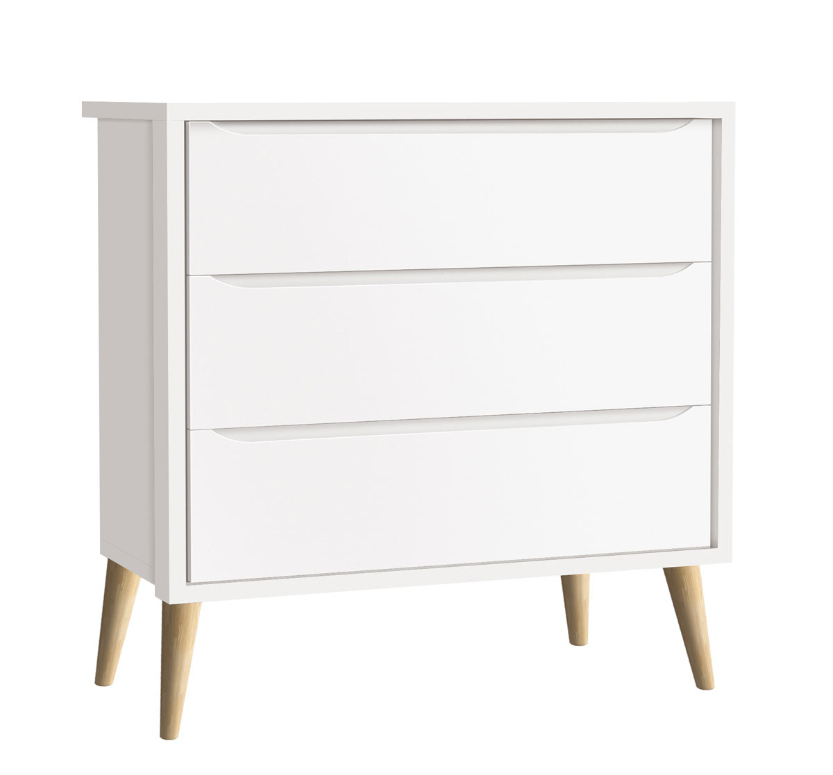 Jogo de Quarto para Bebê Completo 2 Portas Théo New Branco Fosco com Natural - Reller