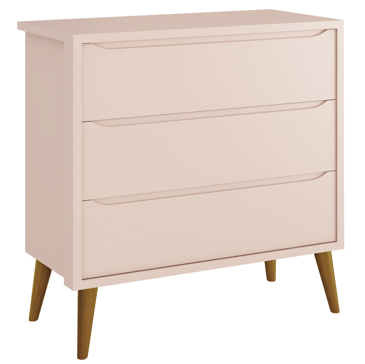 Jogo de Quarto para Bebê Completo 2 Portas Théo New Rosa Fosco com Madeira - MoveisAqui