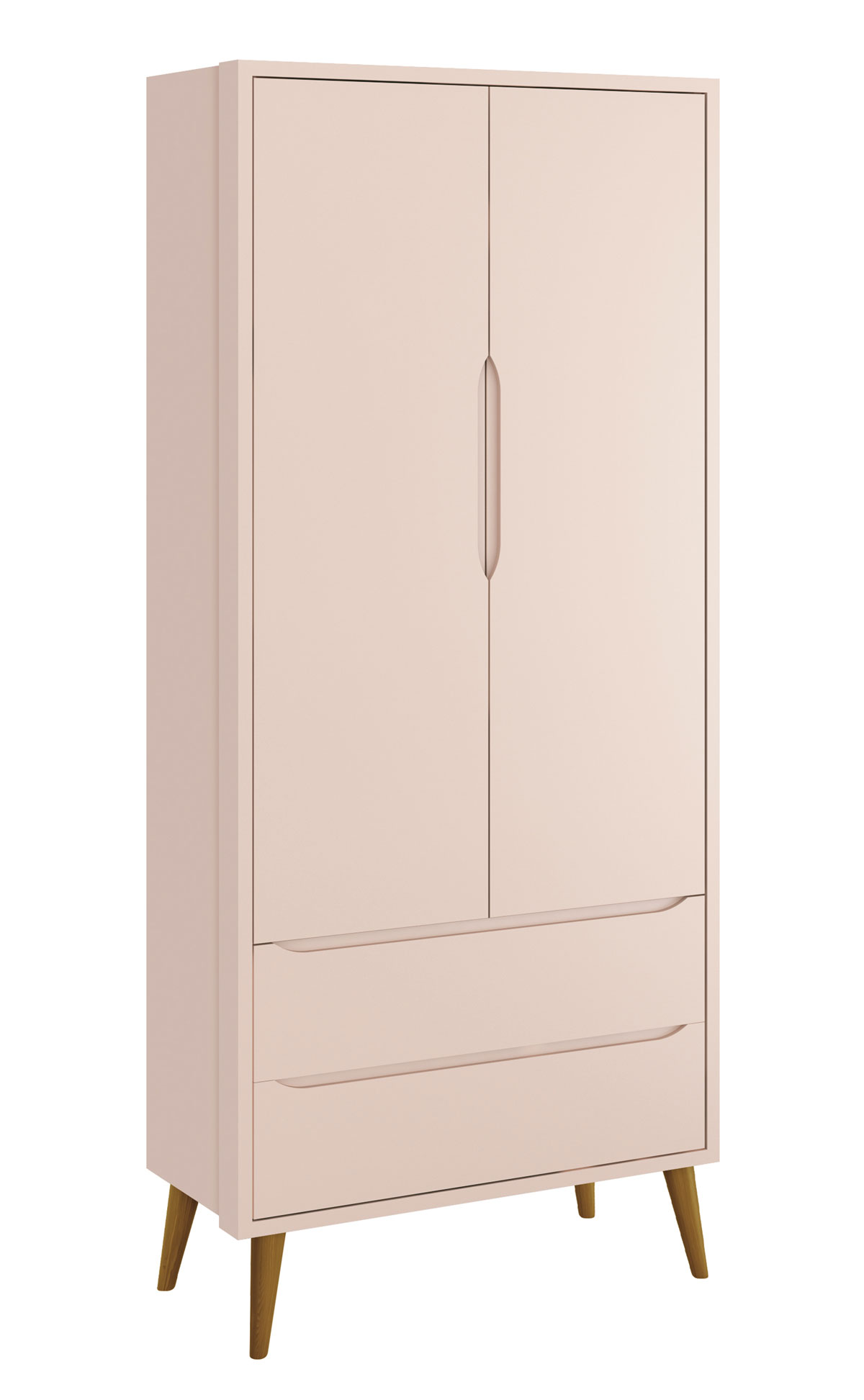 Jogo de Quarto para Bebê Completo 2 Portas Théo New Rosa Fosco com Madeira - MoveisAqui