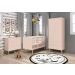 Jogo de Quarto para Bebê Completo 2 Portas Théo New Rosa Fosco com Natural - MoveisAqui