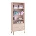 Jogo de Quarto para Bebê Completo 2 Portas Théo New Rosa Fosco com Natural - MoveisAqui