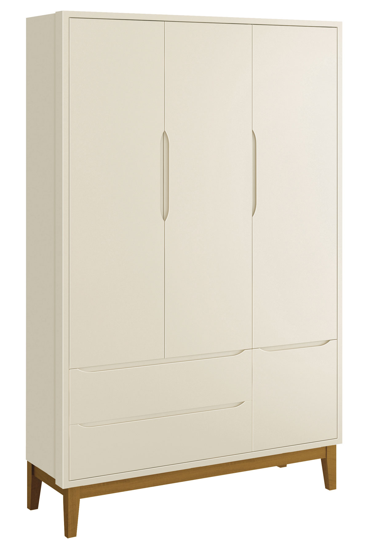 Jogo de Quarto para Bebê Completo 3 Portas Classic New Areia Fosco com Madeira - Reller