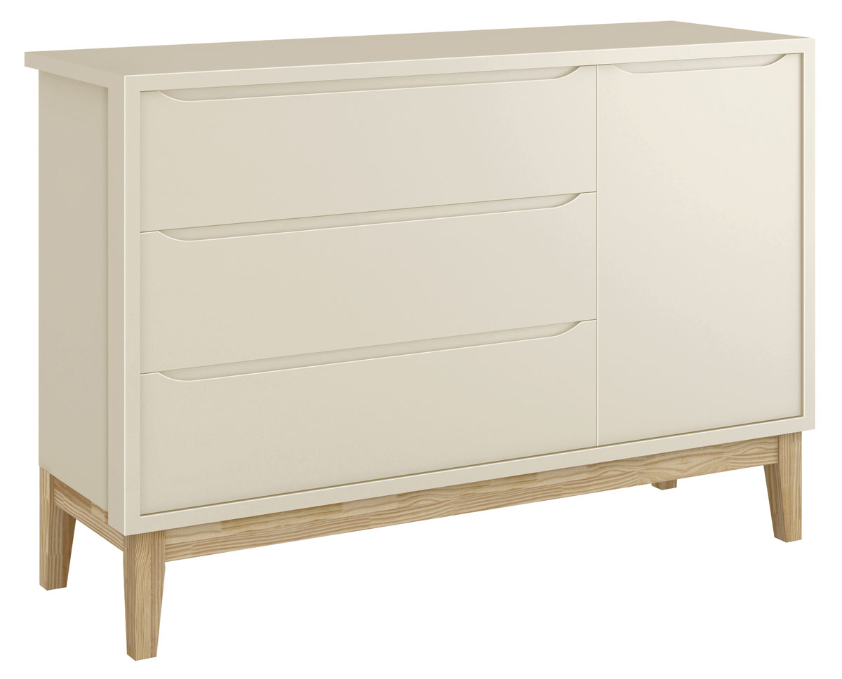 Jogo de Quarto para Bebê Completo 3 Portas Classic New Areia Fosco com Natural - MoveisAqui
