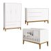 Jogo de Quarto para Bebê Completo 3 Portas Classic New Branco Fosco com Madeira - Reller