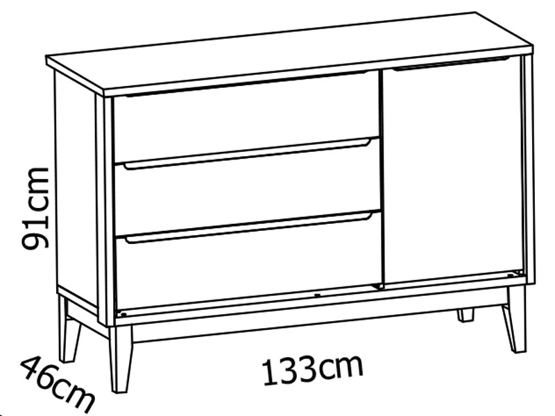 Jogo de Quarto para Bebê Completo 3 Portas Classic New Branco Fosco com Madeira - Reller