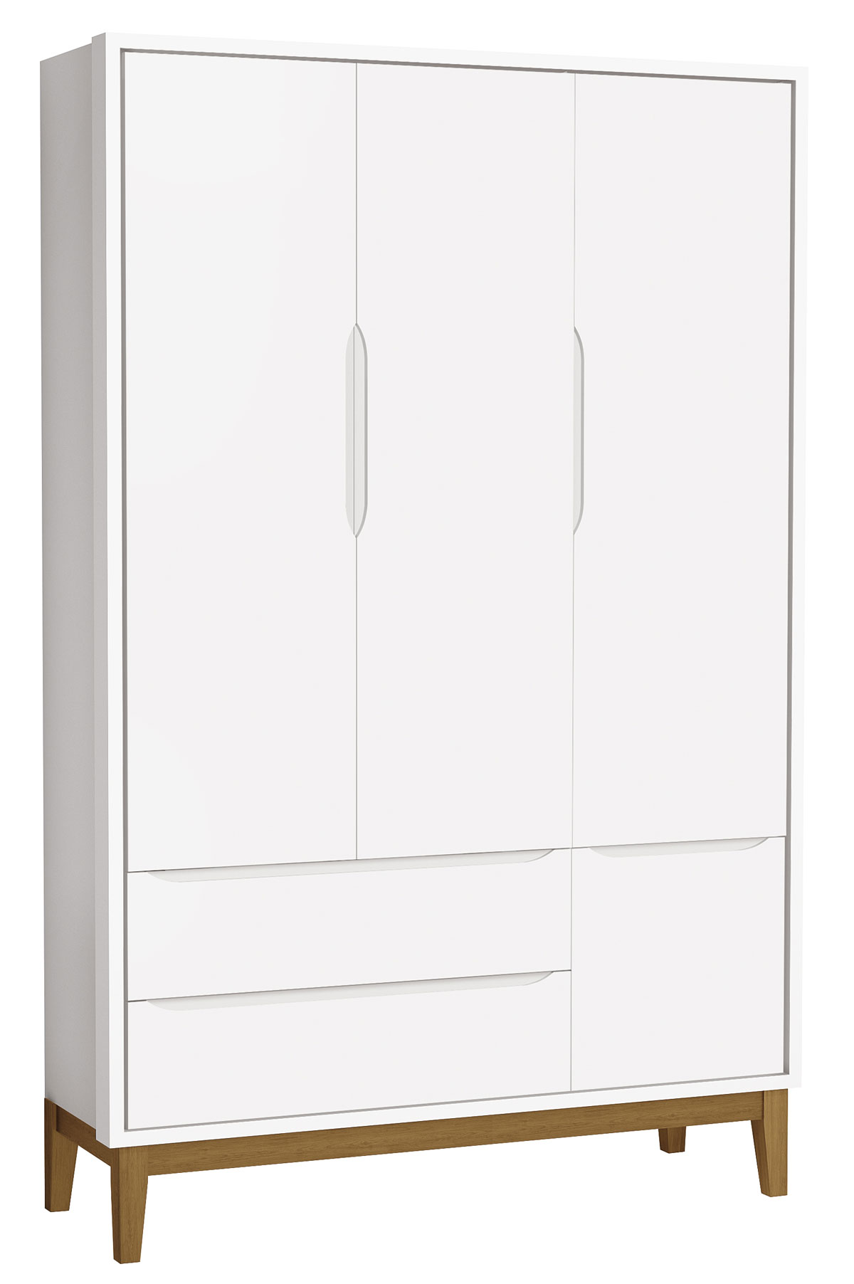 Jogo de Quarto para Bebê Completo 3 Portas Classic New Branco Fosco com Madeira - Reller