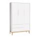 Jogo de Quarto para Bebê Completo 3 Portas Classic New Branco Fosco com Natural - MoveisAqui