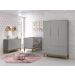 Jogo de Quarto para Bebê Completo 3 Portas Classic New Cinza Fosco com Madeira - MoveisAqui