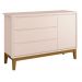 Jogo de Quarto para Bebê Completo 3 Portas Classic New Rosa Fosco com Madeira - MoveisAqui
