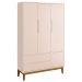 Jogo de Quarto para Bebê Completo 3 Portas Classic New Rosa Fosco com Madeira - MoveisAqui