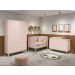 Jogo de Quarto para Bebê Completo 3 Portas Classic New Rosa Fosco com Natural - MoveisAqui
