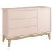 Jogo de Quarto para Bebê Completo 3 Portas Classic New Rosa Fosco com Natural - MoveisAqui