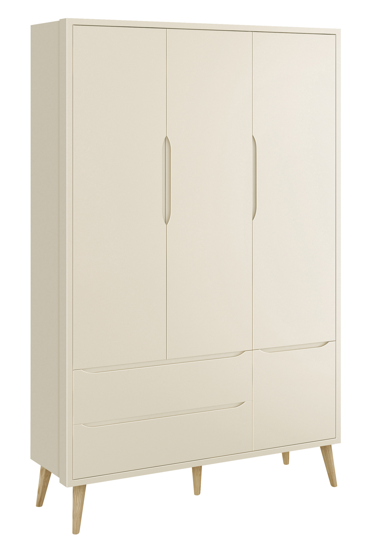 Jogo de Quarto para Bebê Completo 3 Portas Théo New Areia Fosco com Natural - MoveisAqui