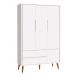 Jogo de Quarto para Bebê Completo 3 Portas Théo New Branco Fosco com Madeira - MoveisAqui
