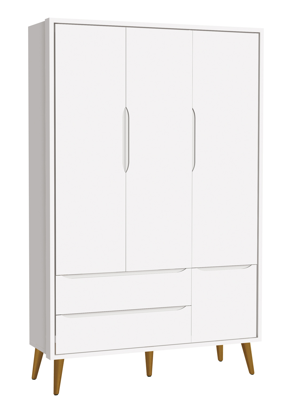 Jogo de Quarto para Bebê Completo 3 Portas Théo New Branco Fosco com Madeira - MoveisAqui