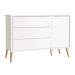 Jogo de Quarto para Bebê Completo 3 Portas Théo New Branco Fosco com Natural - MoveisAqui