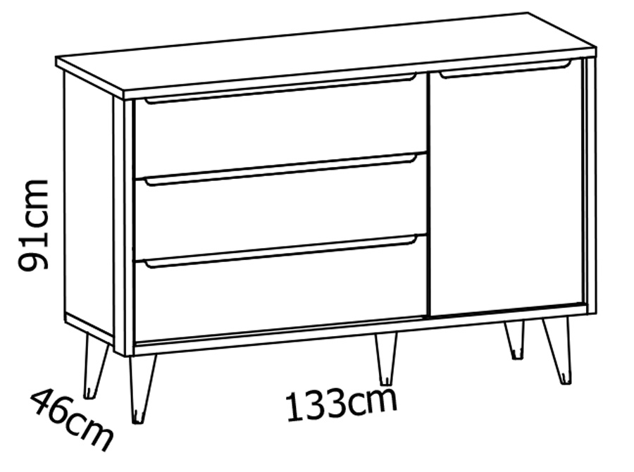 Jogo de Quarto para Bebê Completo 3 Portas Théo New Branco Fosco com Natural - MoveisAqui