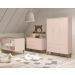 Jogo de Quarto para Bebê Completo 3 Portas Théo New Rosa Fosco com Madeira - MoveisAqui