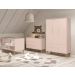 Jogo de Quarto para Bebê Completo 3 Portas Théo New Rosa Fosco com Natural - Reller