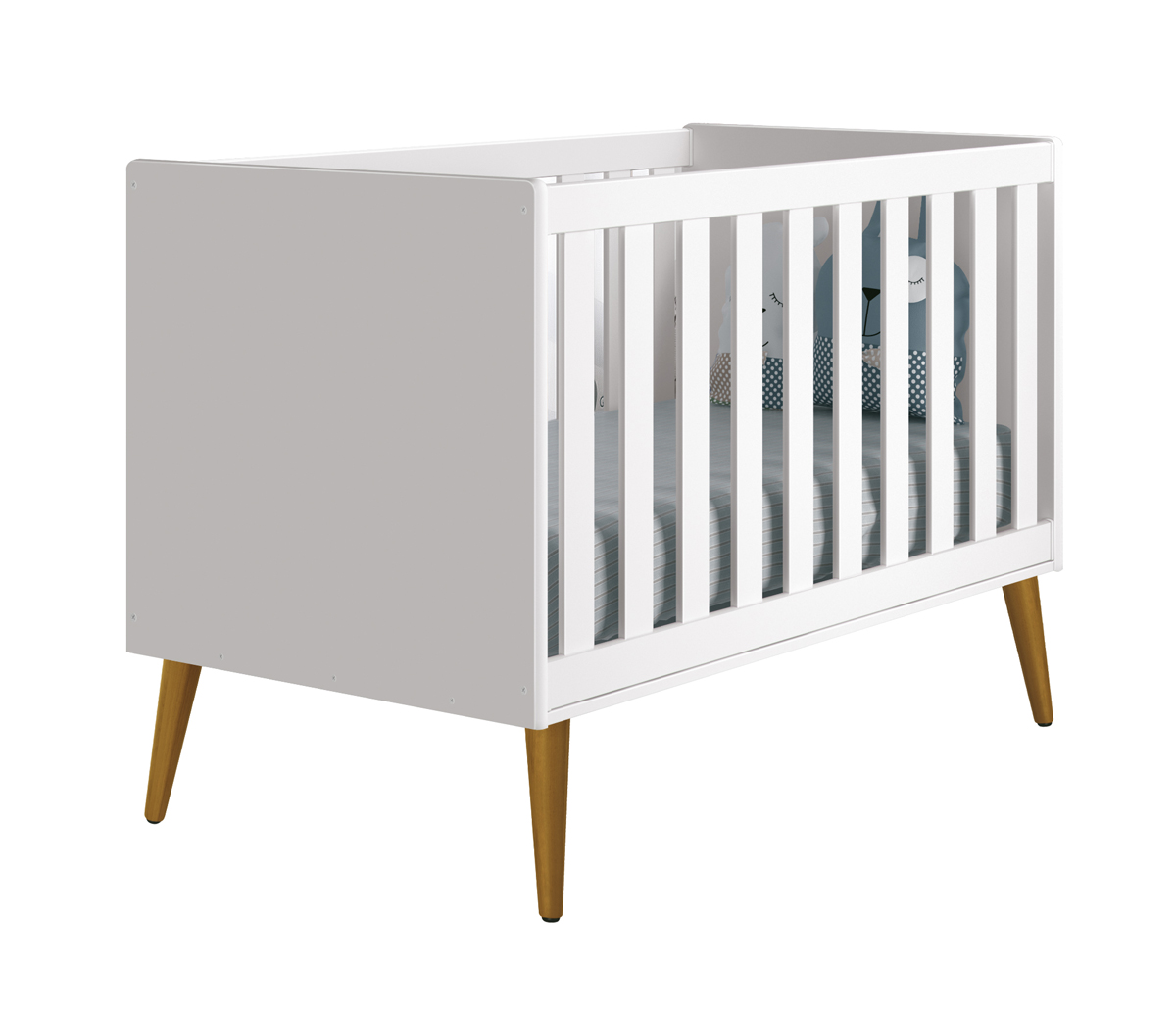 Jogo de Quarto para Bebê Théo New Branco Fosco com Madeira - Reller