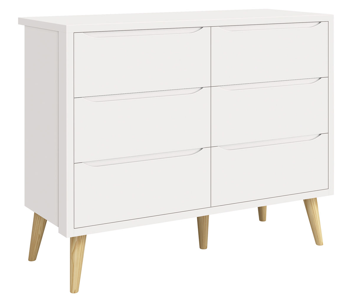 Jogo de Quarto para Bebê Théo New Branco Fosco com Natural - MoveisAqui