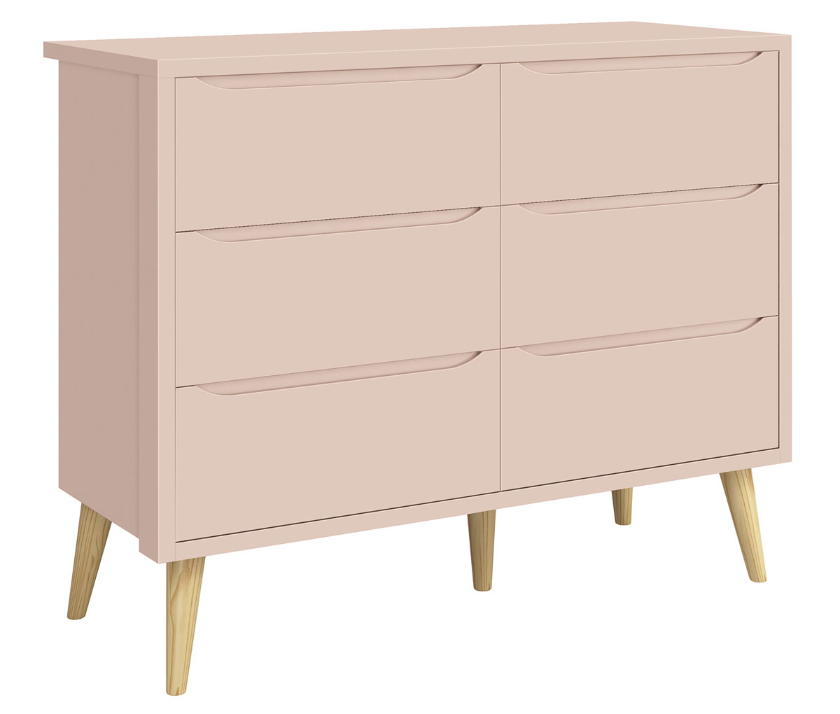 Jogo de Quarto para Bebê Théo New Rosa Fosco com Natural - Reller