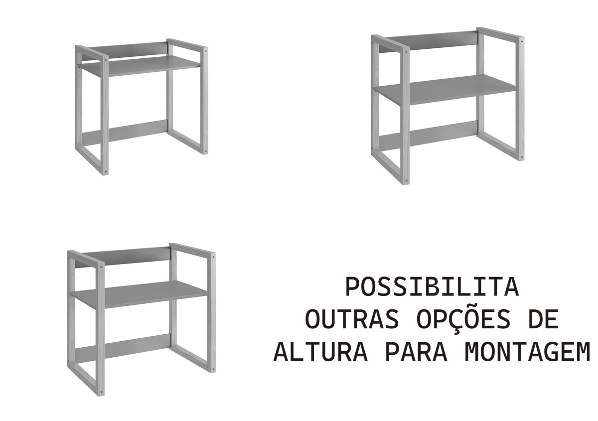 Mesa Escrivaninha Infantil Zoe Branco Fosco - Reller