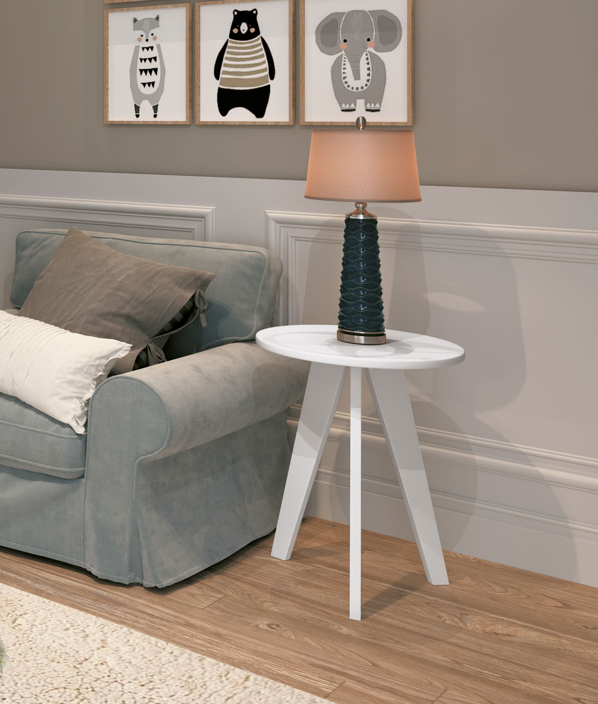 Mesinha Lateral Prince Branco Fosco - Reller