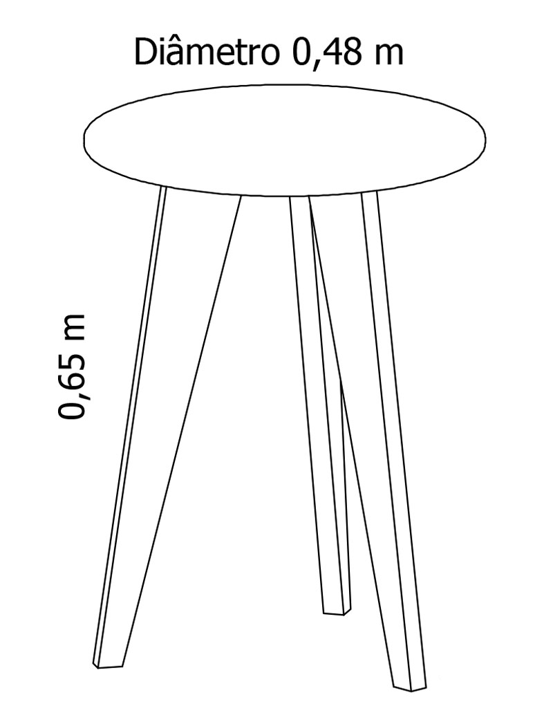 Mesinha Lateral Prince Branco Fosco - Reller