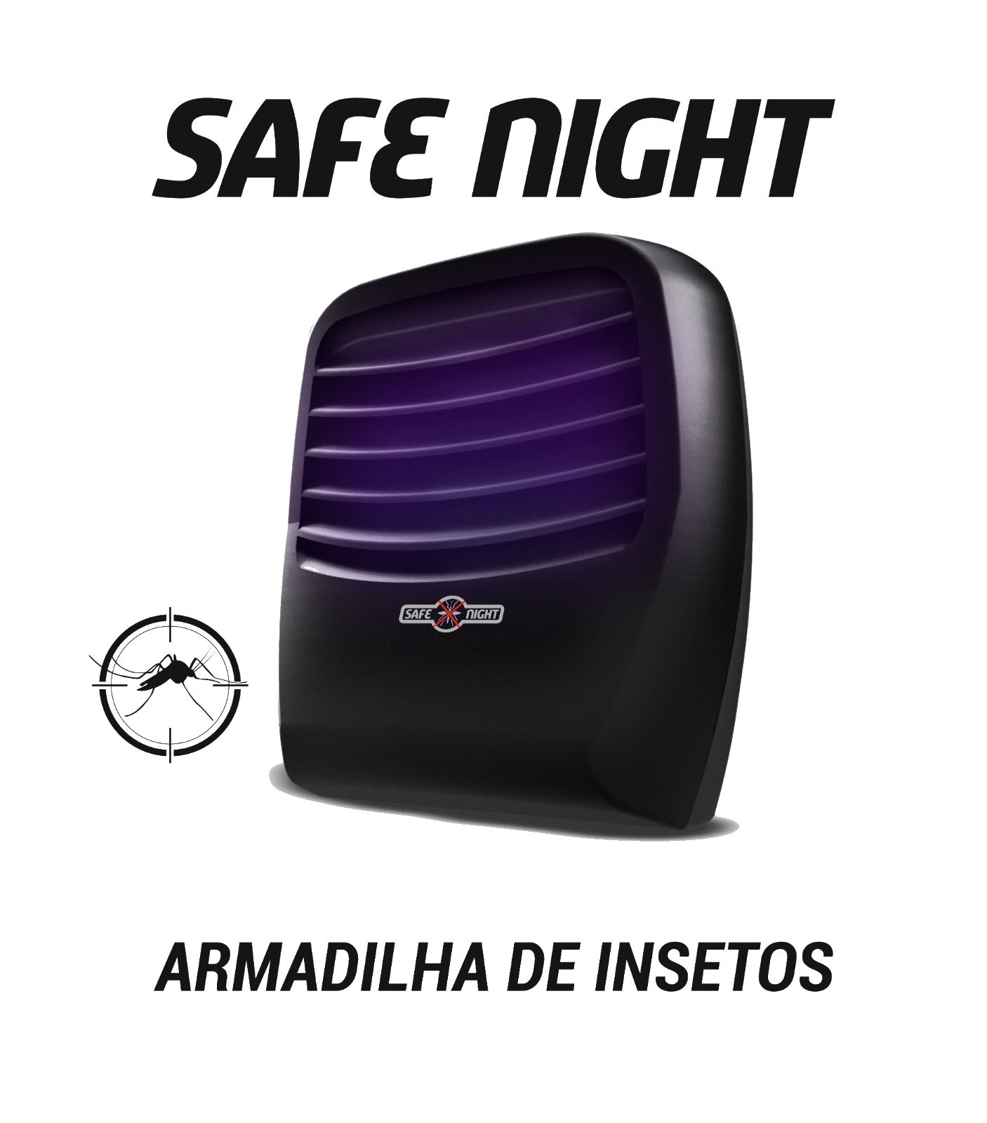 Armadilha Elétrica Luminosa Mata Insetos SAFE NIGHT - Silenciosa, Sem Produtos Químicos e Eficiente