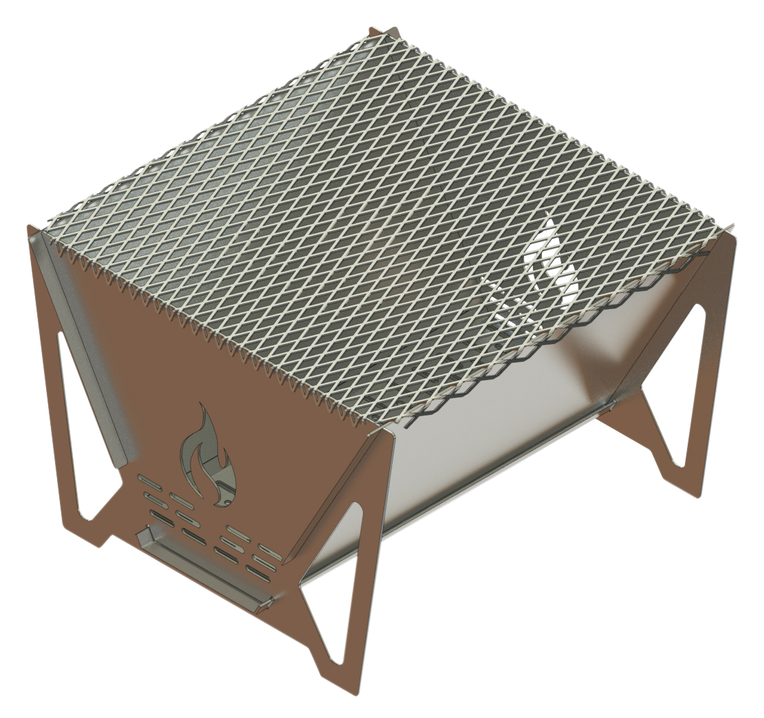 Churrasqueira Portátil Desmontável Compacta, Resistente com Brindes 300mm