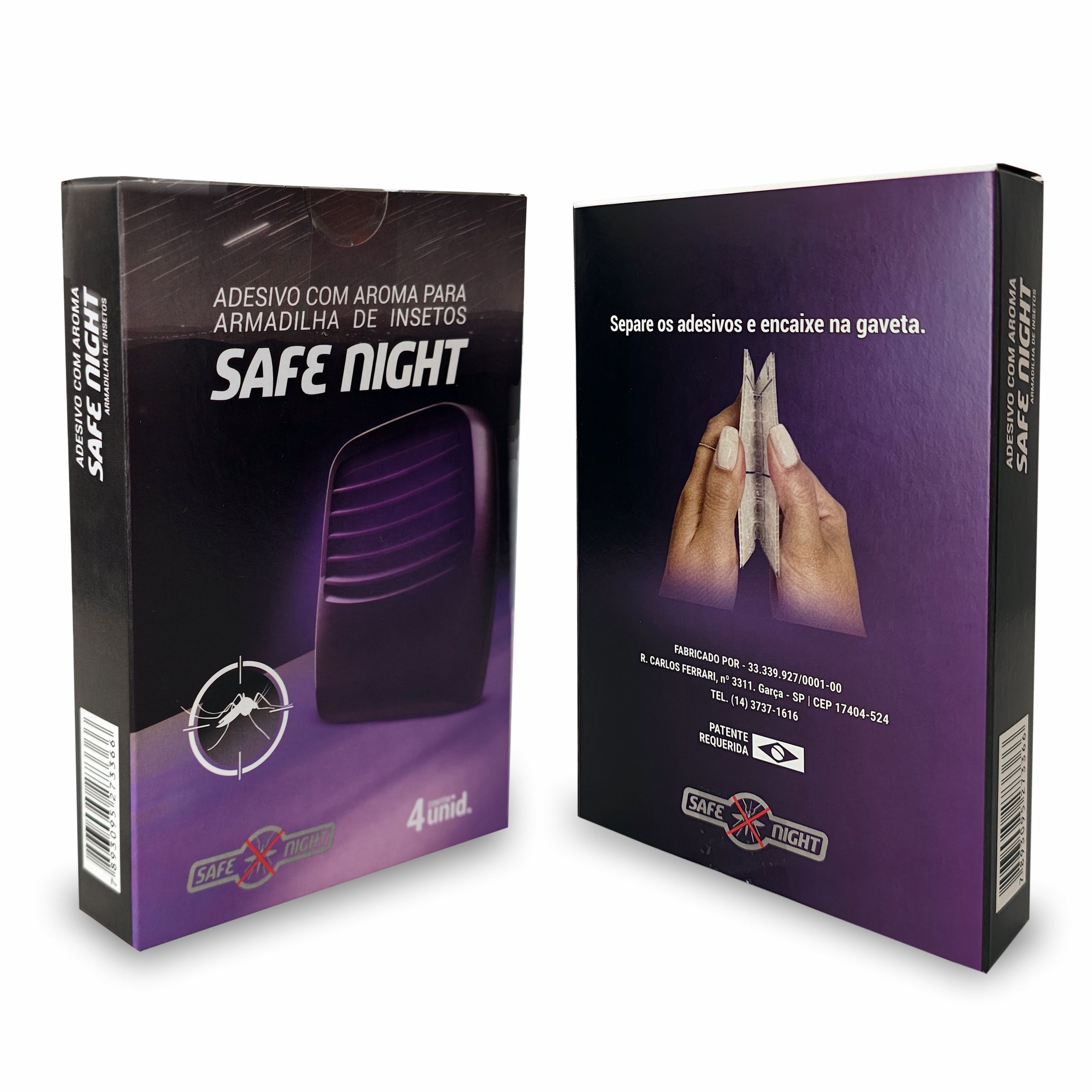 Refil Adesivo com Aroma para Armadilha de Insetos SAFE NIGHT - 4 unidades