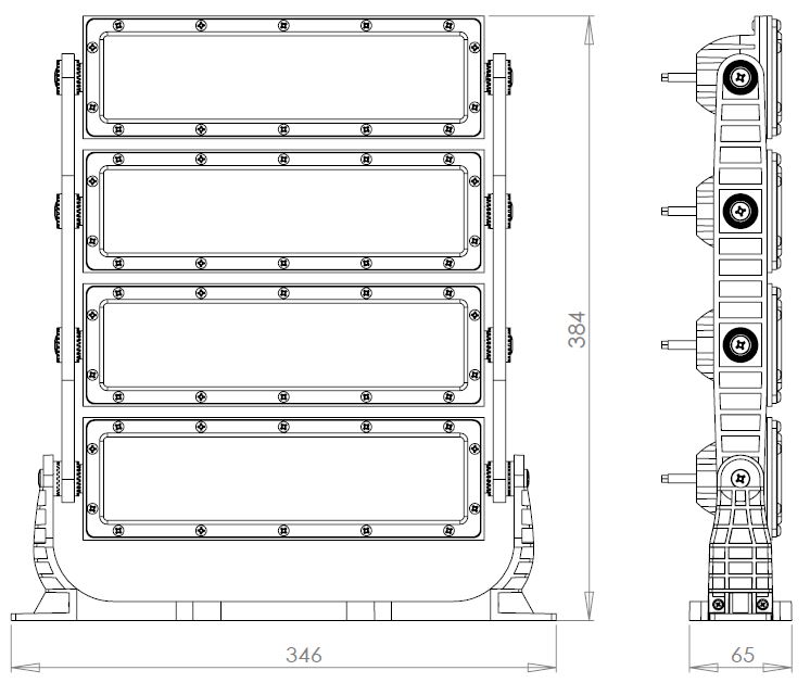 Refletor Holofote LED Preto 500W Osram 42000lm IP66 Combate