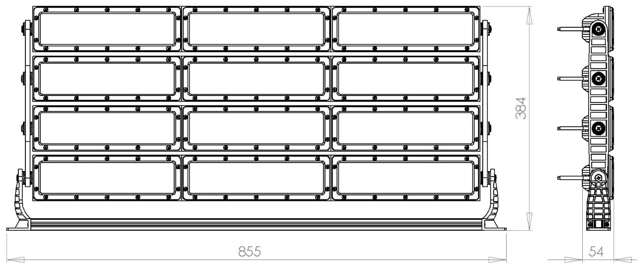 Refletor Modular 1500W Big LED Osram, Grande, Ideal para Campo, Quadra de Futebol, À Prova d'Água